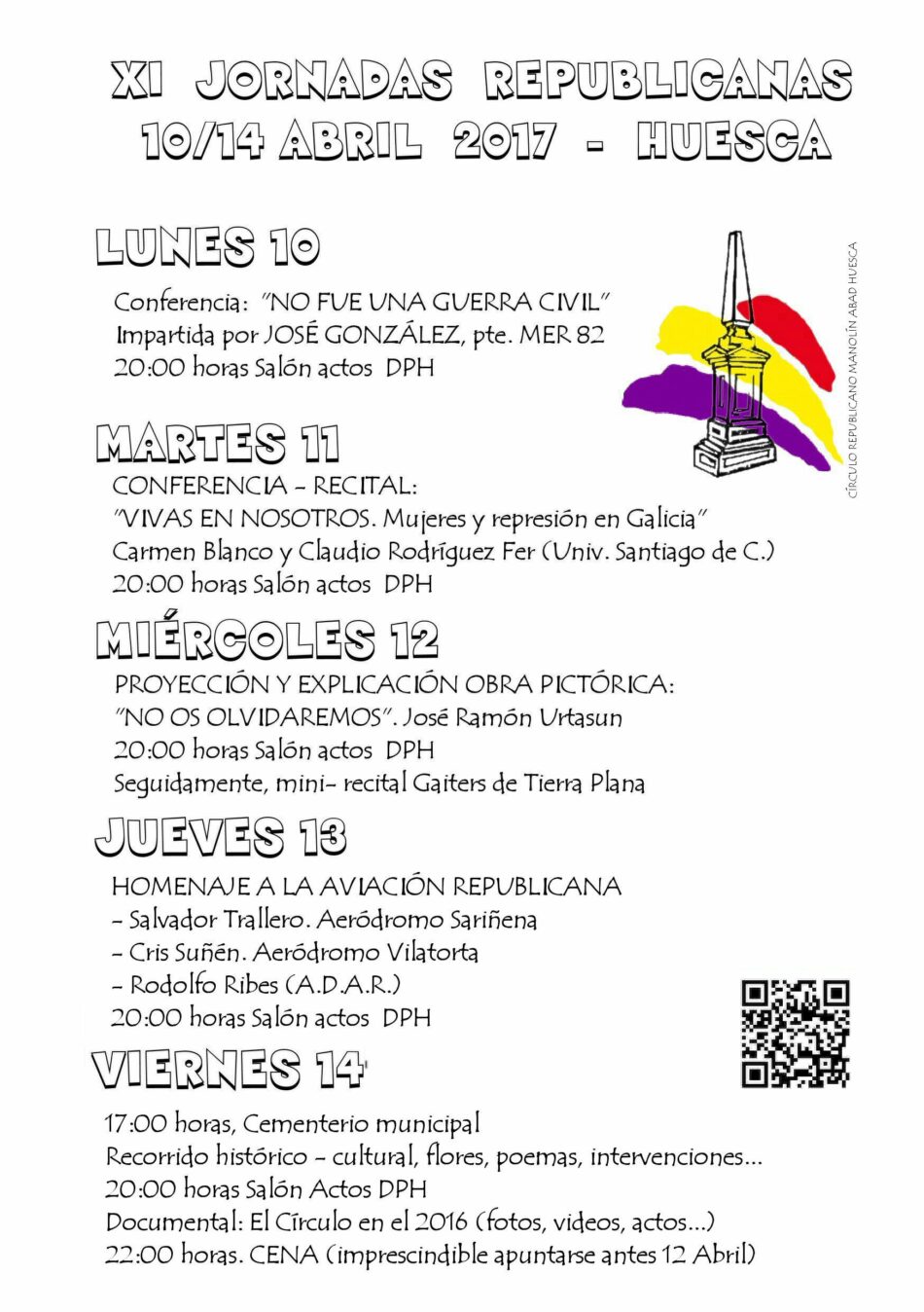 XI Jornadas culturales Republicanas en Huesca
