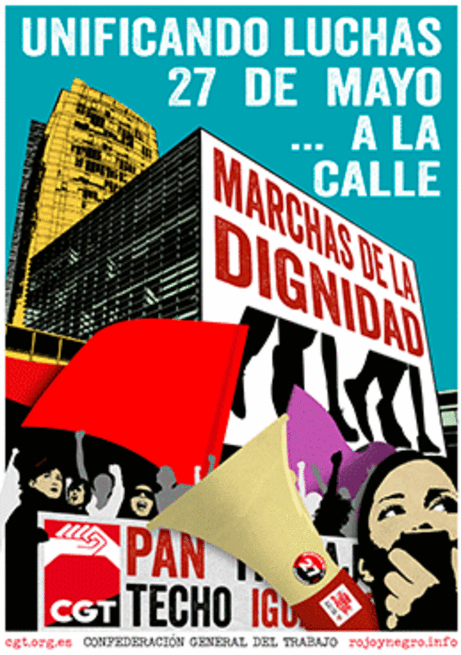 CGT llama a la clase trabajadora y a toda la sociedad a manifestarse el 27M en Madrid junto a las Marchas de la Dignidad
