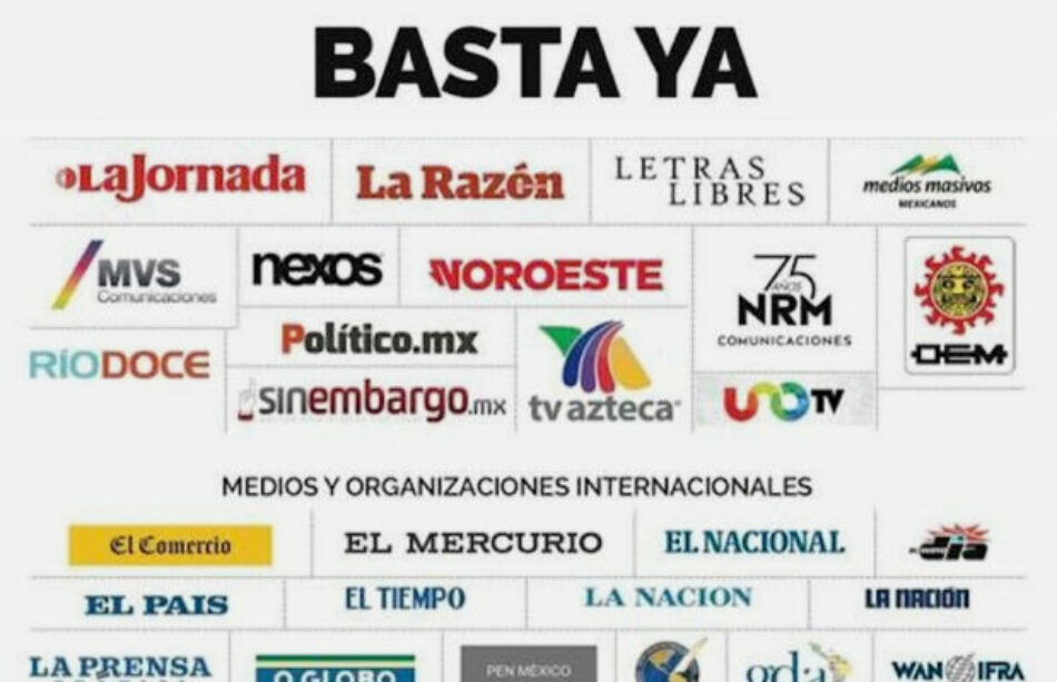Basta Ya: medios nacionales e internacionales denuncian el asesinato a periodistas en México