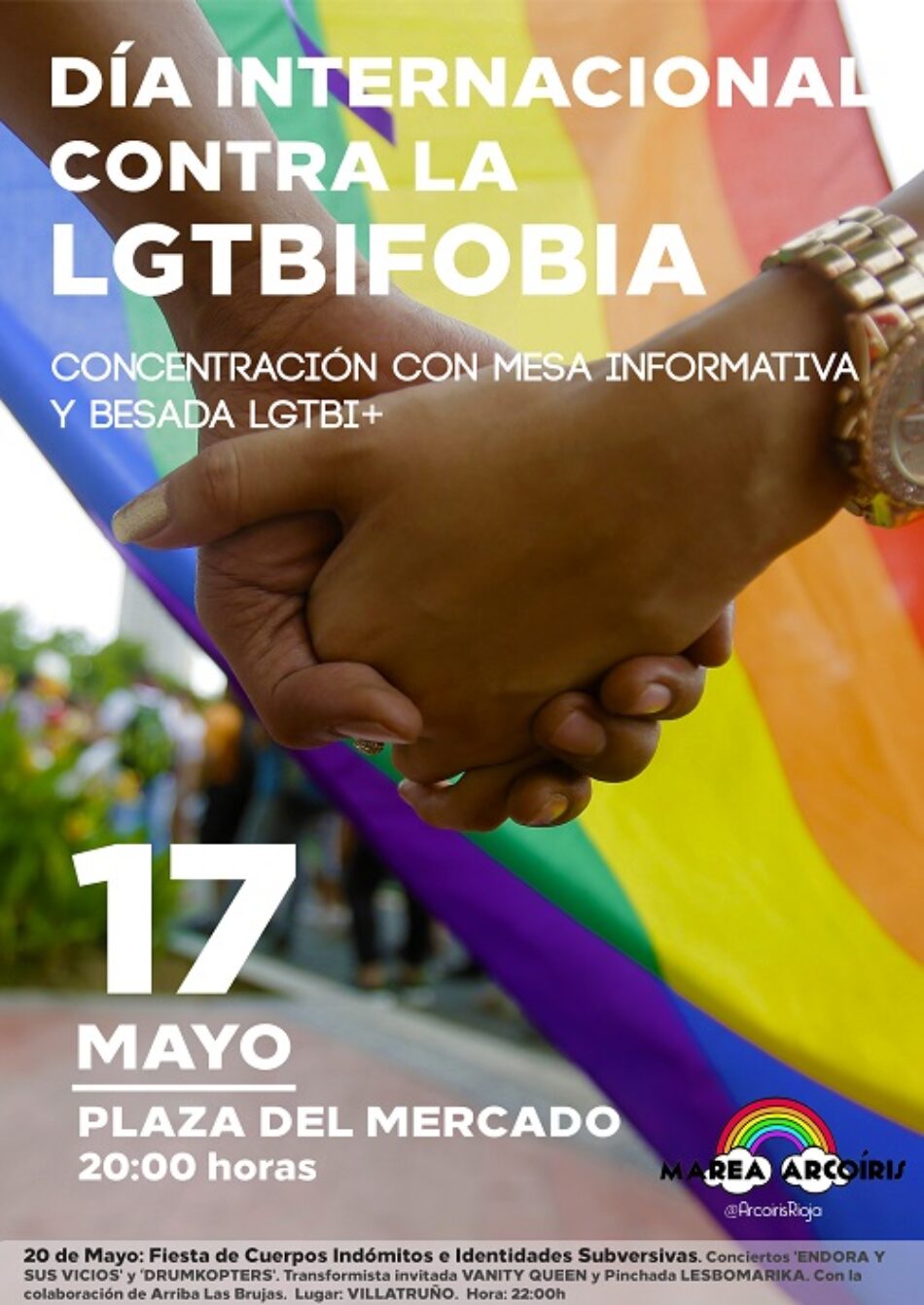 Marea Arcoíris llama a la ciudadanía riojana a luchar contra la LGTBIfbia, el próximo 17 de mayo
