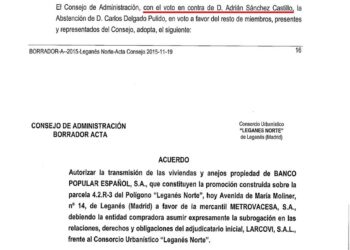 Leganemos vota en solitario contra la transmisión se viviendas a Metrovacesa en Leganés Norte