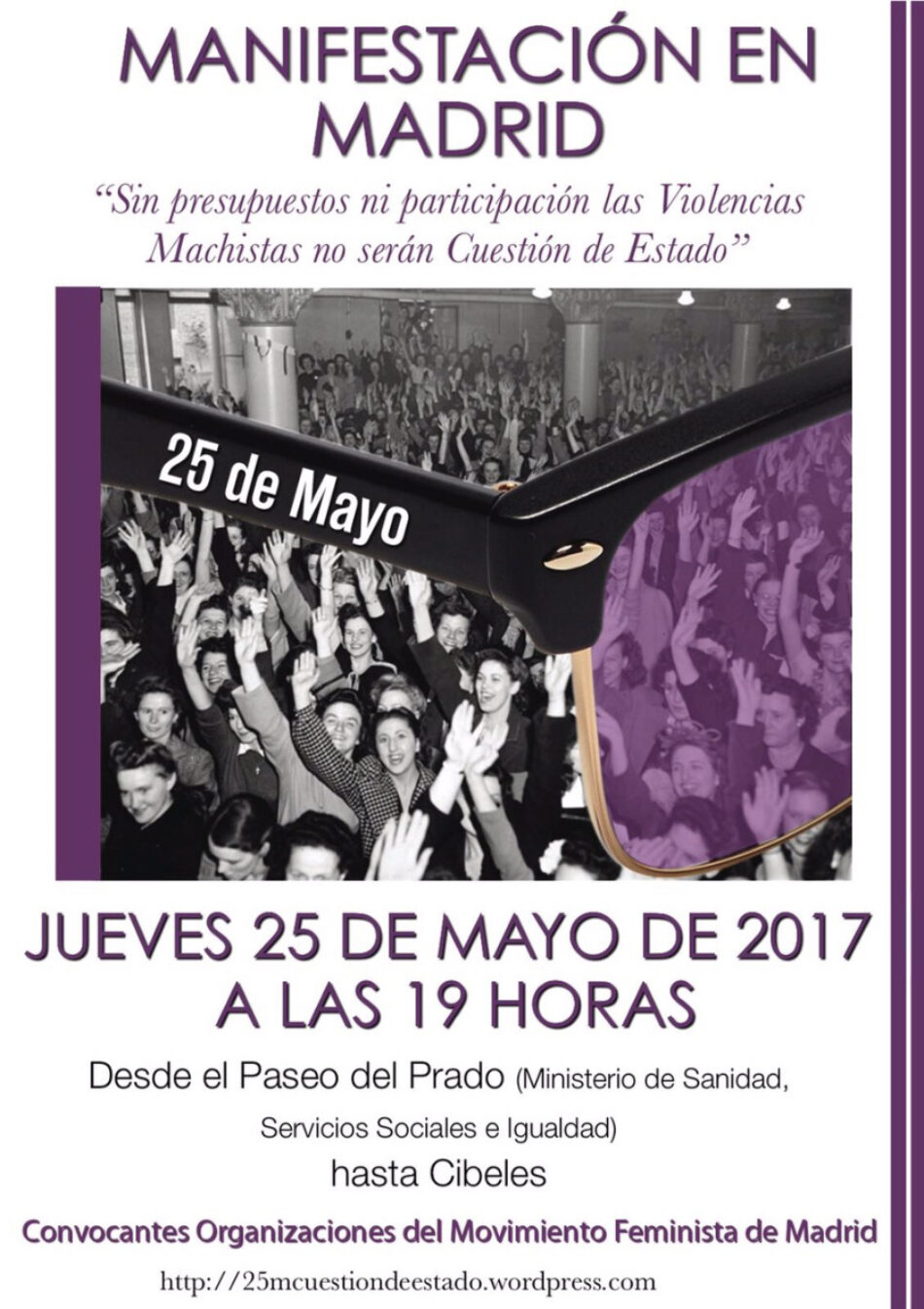 Manifestación 25 Mayo: «presupuestos y participación, para que de verdad las violencias machistas sean cuestión de estado»