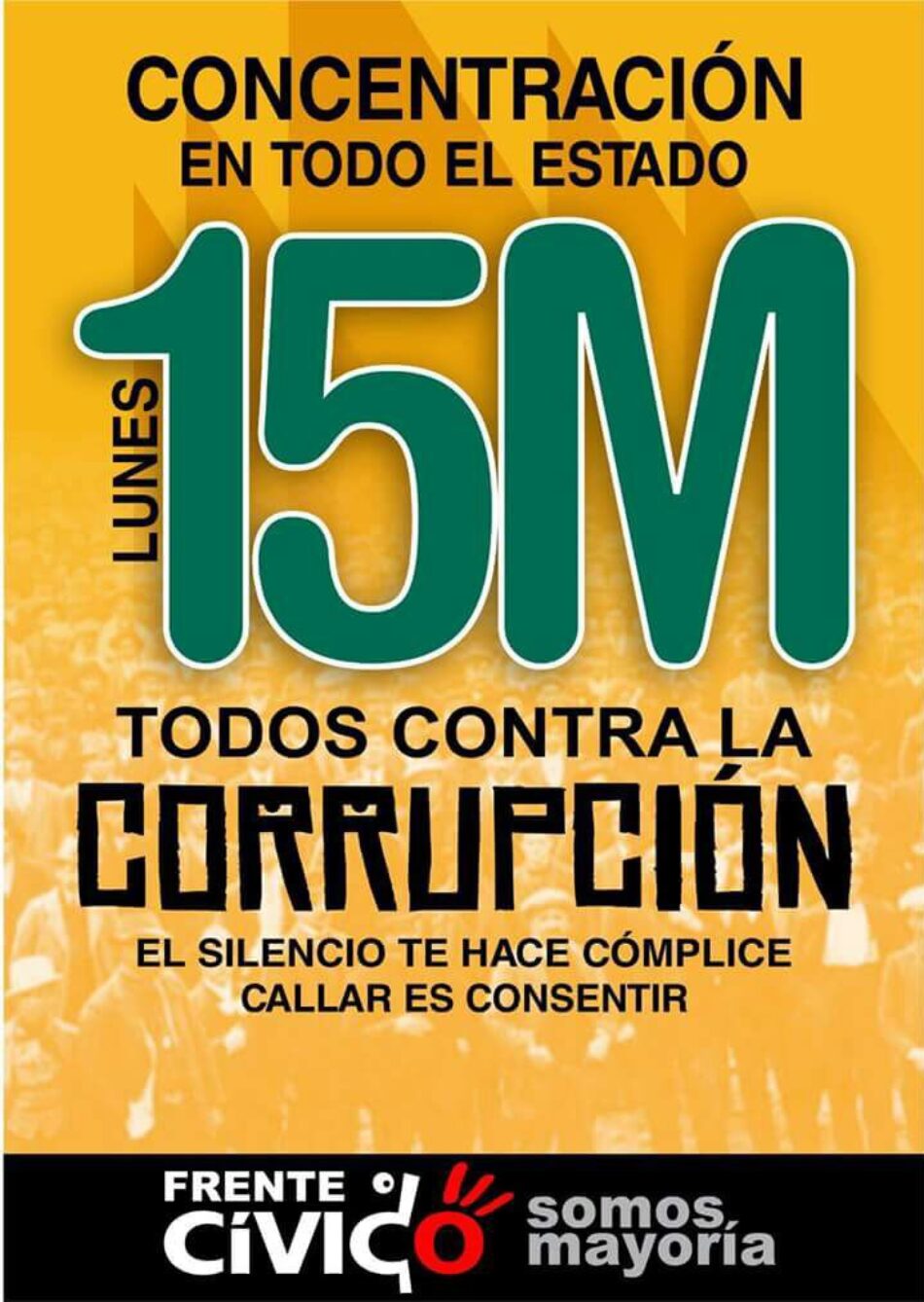 Concentración 15 de Mayo en más de 30 ciudades: Todos contra la corrupción