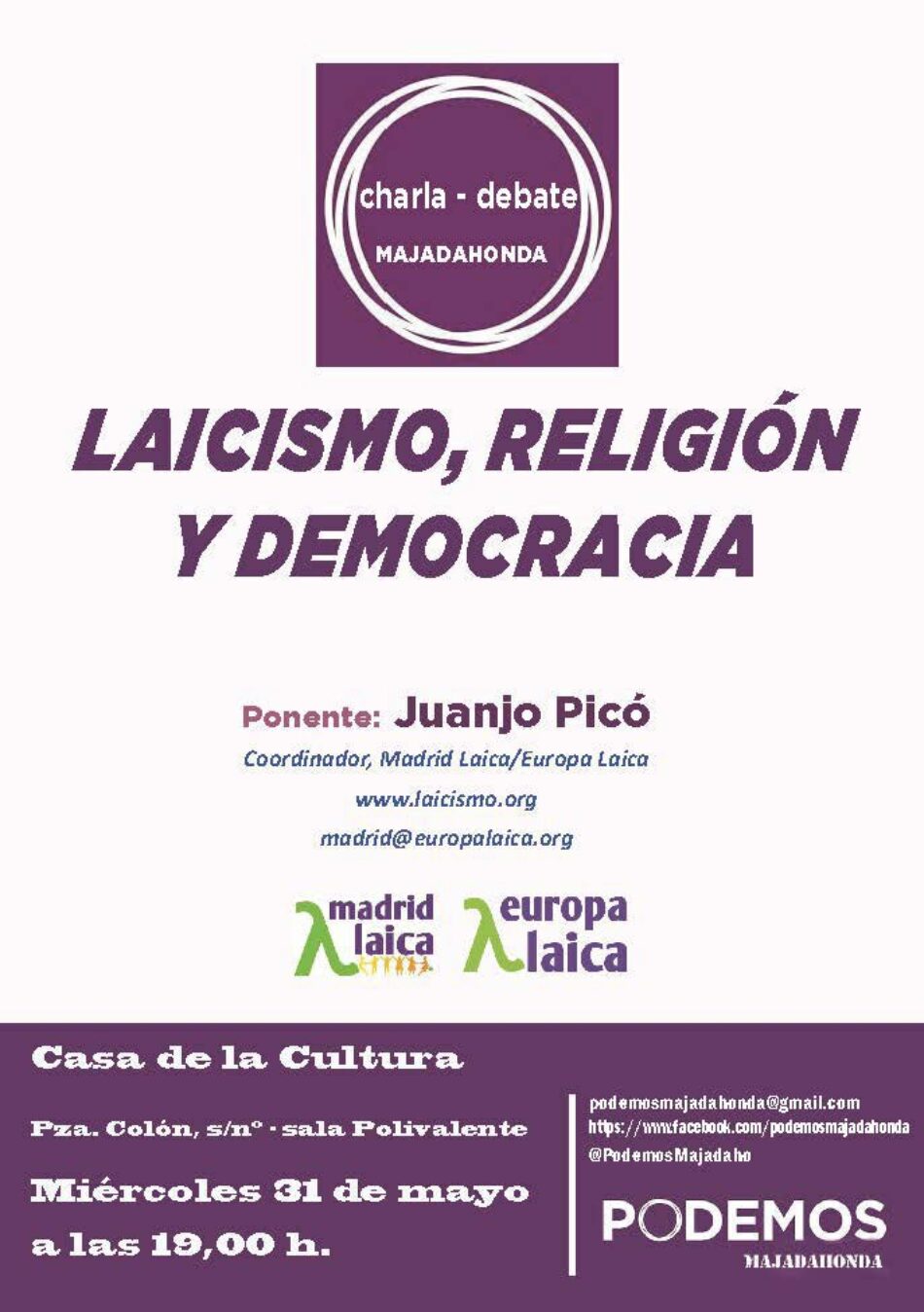 «Laicismo, religión y democracia»