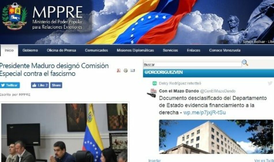 Venezuela inicia campaña internacional para denunciar violencia fascista