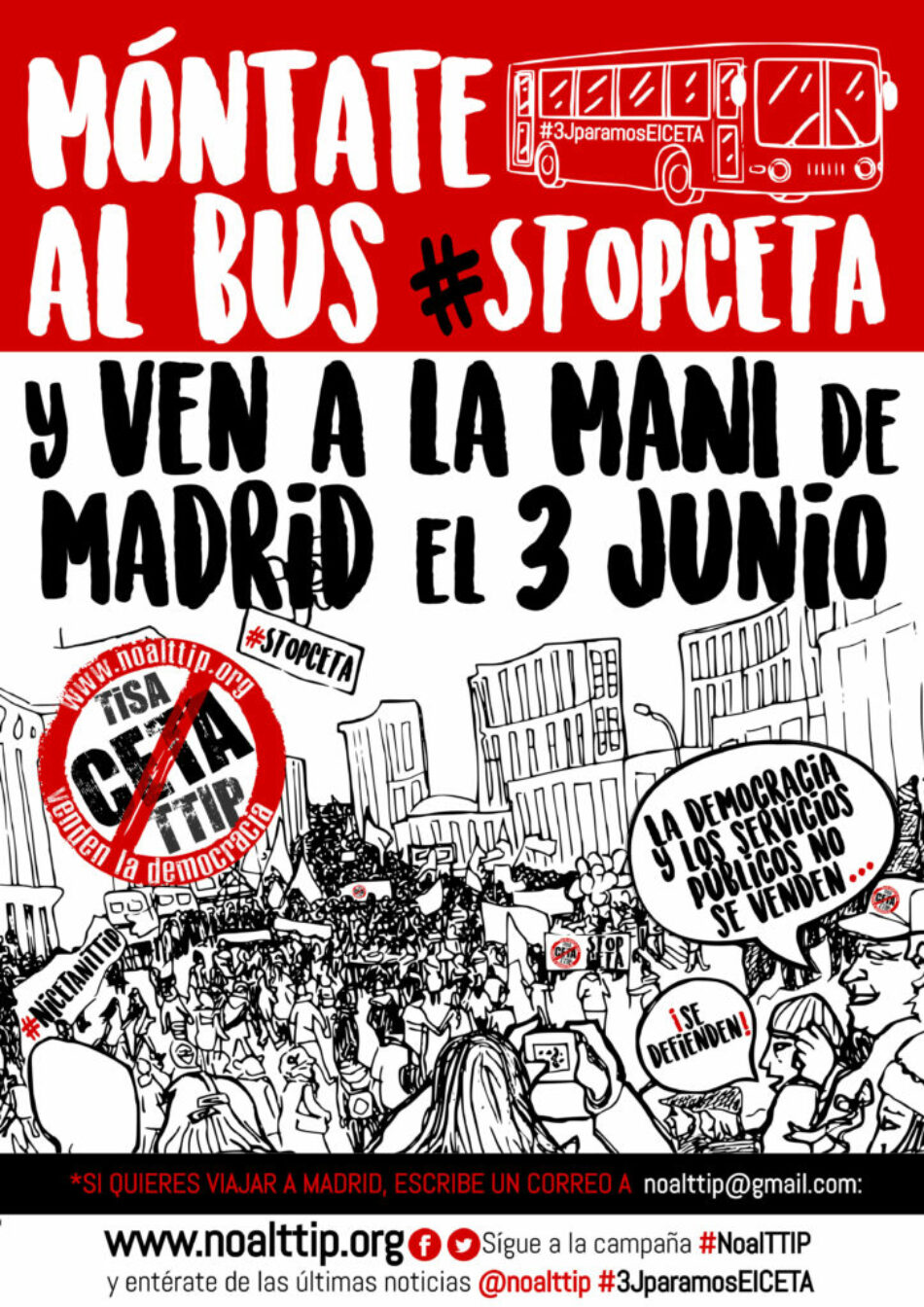 Concejales del Ayuntamiento de Madrid muestran su apoyo a la manifestación #StopCETA del 3 de junio