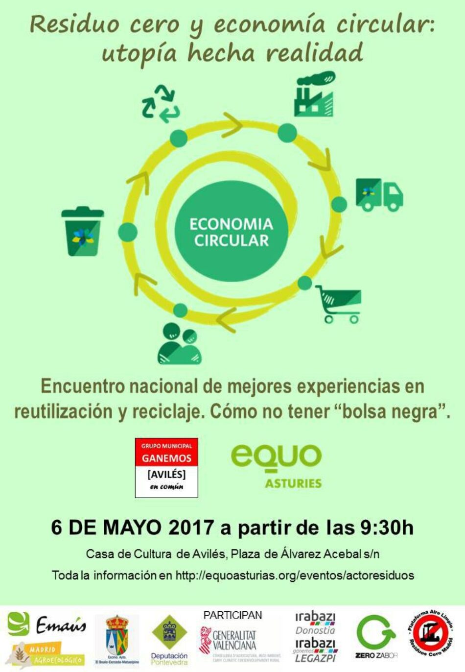 Acto sobre residuos y economía circular el sábado en Avilés