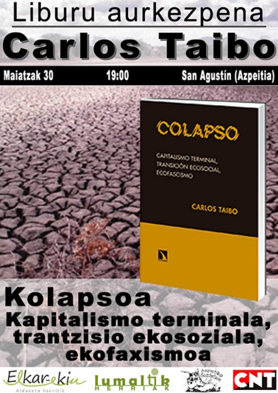 El martes 30, charla de Carlos Taibo en Azpeitia
