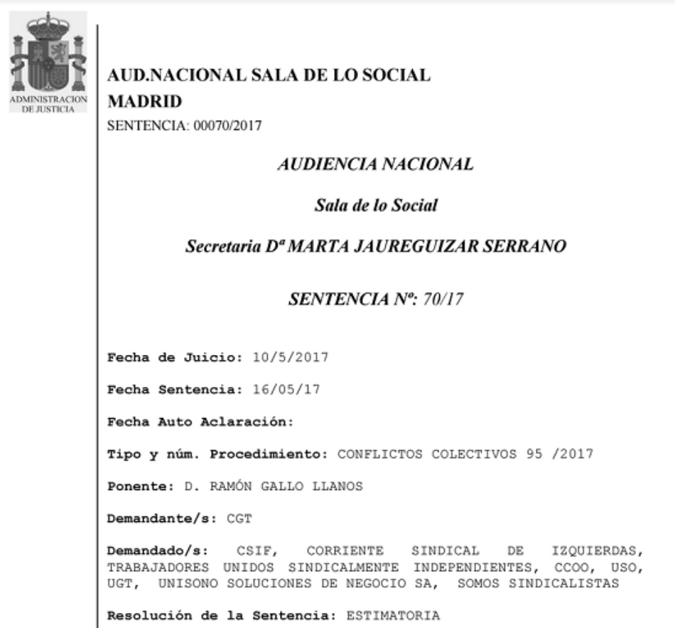 La Audiencia Nacional dicta que las nóminas de los trabajadores deben ser claras y se deben separar todos los conceptos