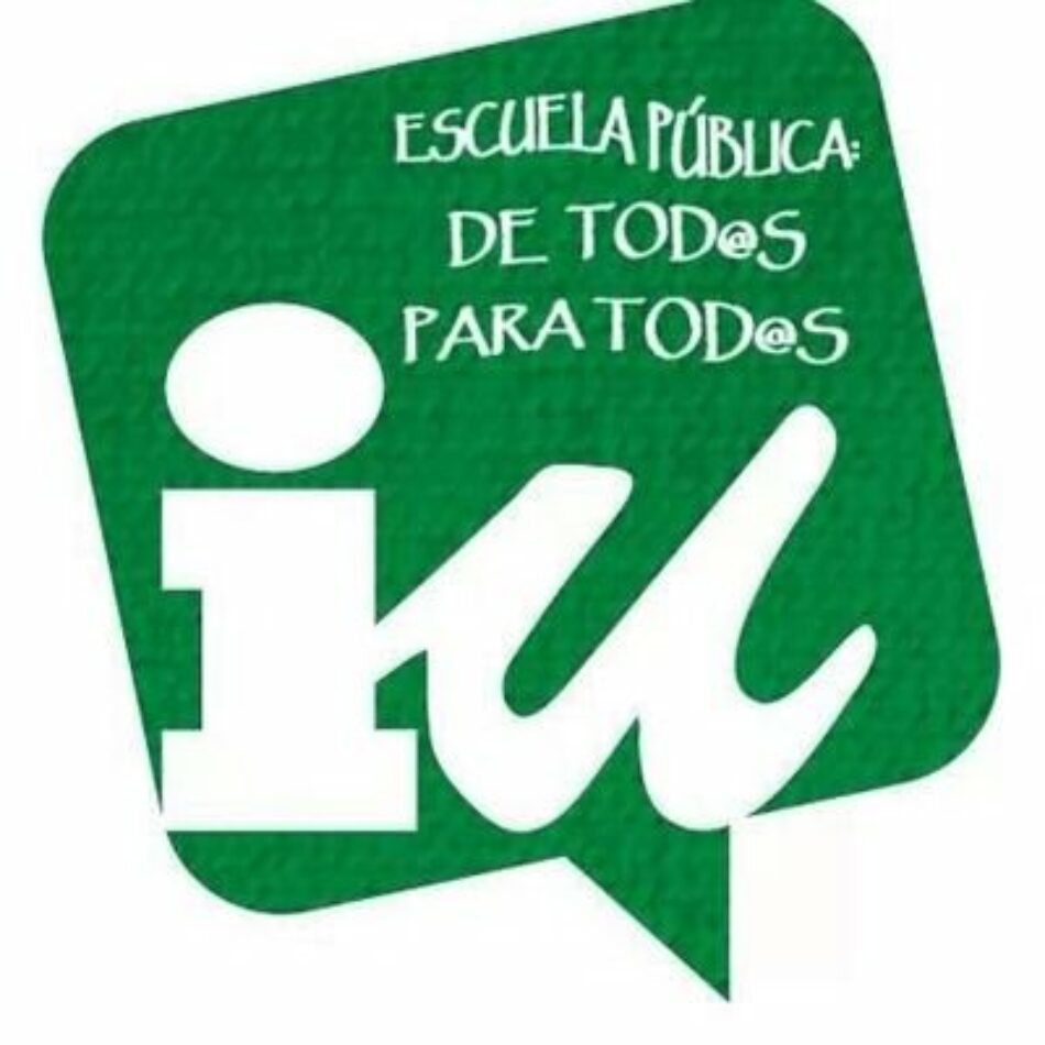 IU presenta la campaña ‘La educación que necesitamos’ y marca sus «líneas rojas» para alcanzar un pacto de estado «que no ignore el consenso previo de la comunidad educativa»