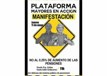 Los mayores protestan en la calle por la insuficiente subida de las pensiones: 11 de mayo, Callao-Congreso