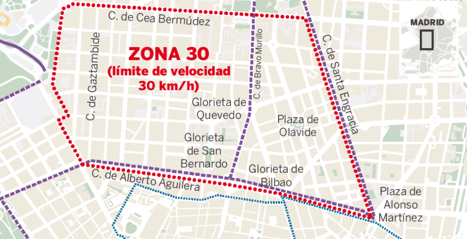 La Asociación Vecinal El Organillo rechaza las actuaciones del proyecto “Chamberí Zona 30”