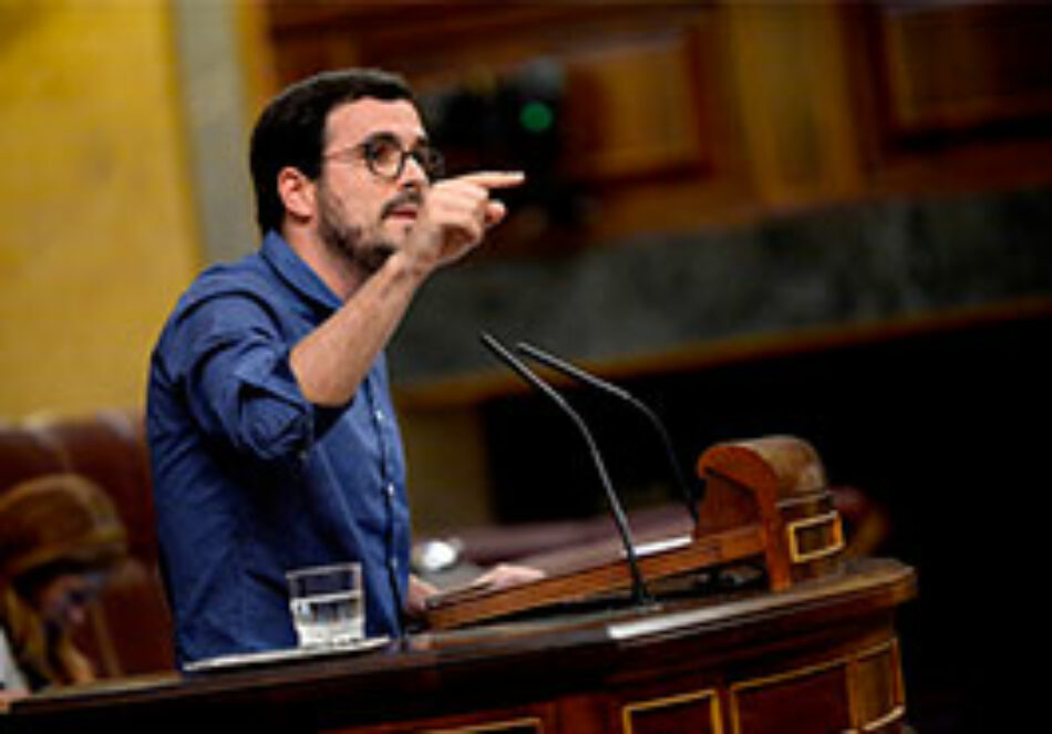 Garzón afirma que “este país no tiene un problema de gastos, sino de ingresos” y critica al Gobierno por “seguir fuera de la línea adecuada» con los Presupuestos Generales aprobados