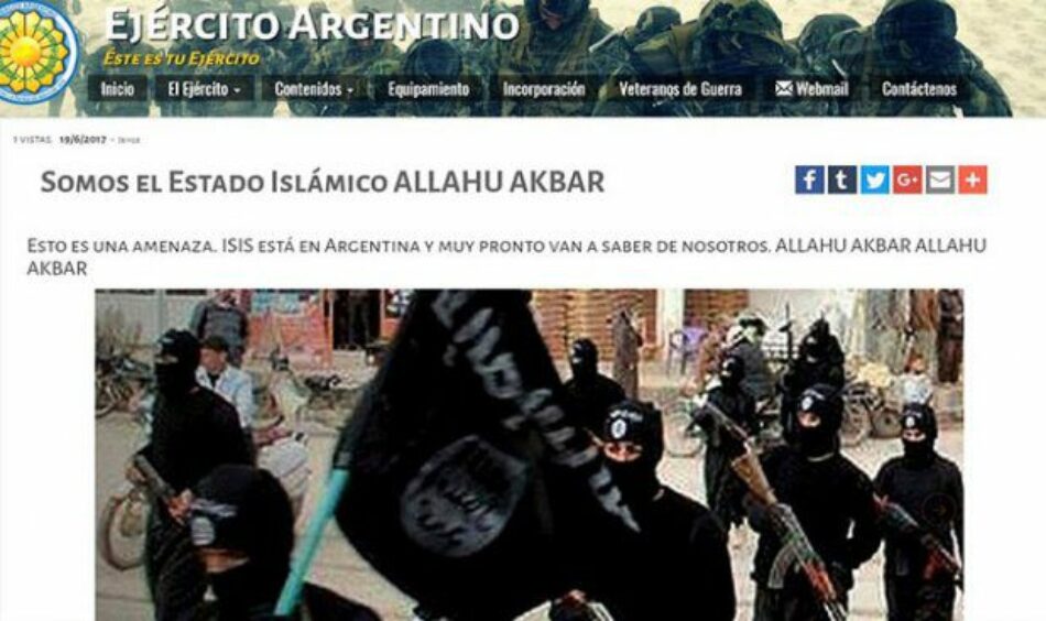 Argentina. Hackearon la web del Ejército Argentino y difundieron supuestas amenazas de ISIS