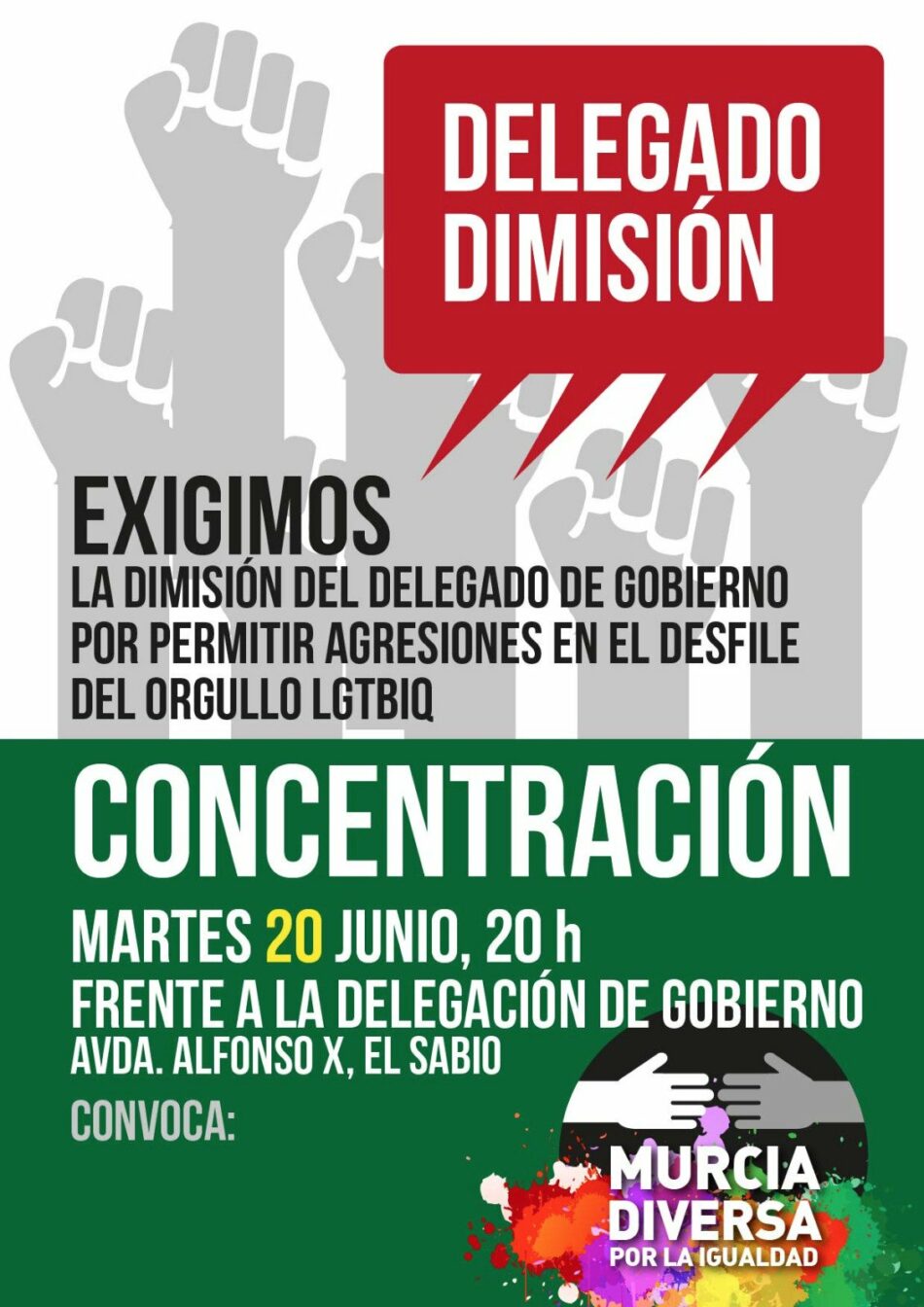 IU-Verdes y Cambiemos Murcia se suman a la concentración por la dimisión de Sánchez-Solís