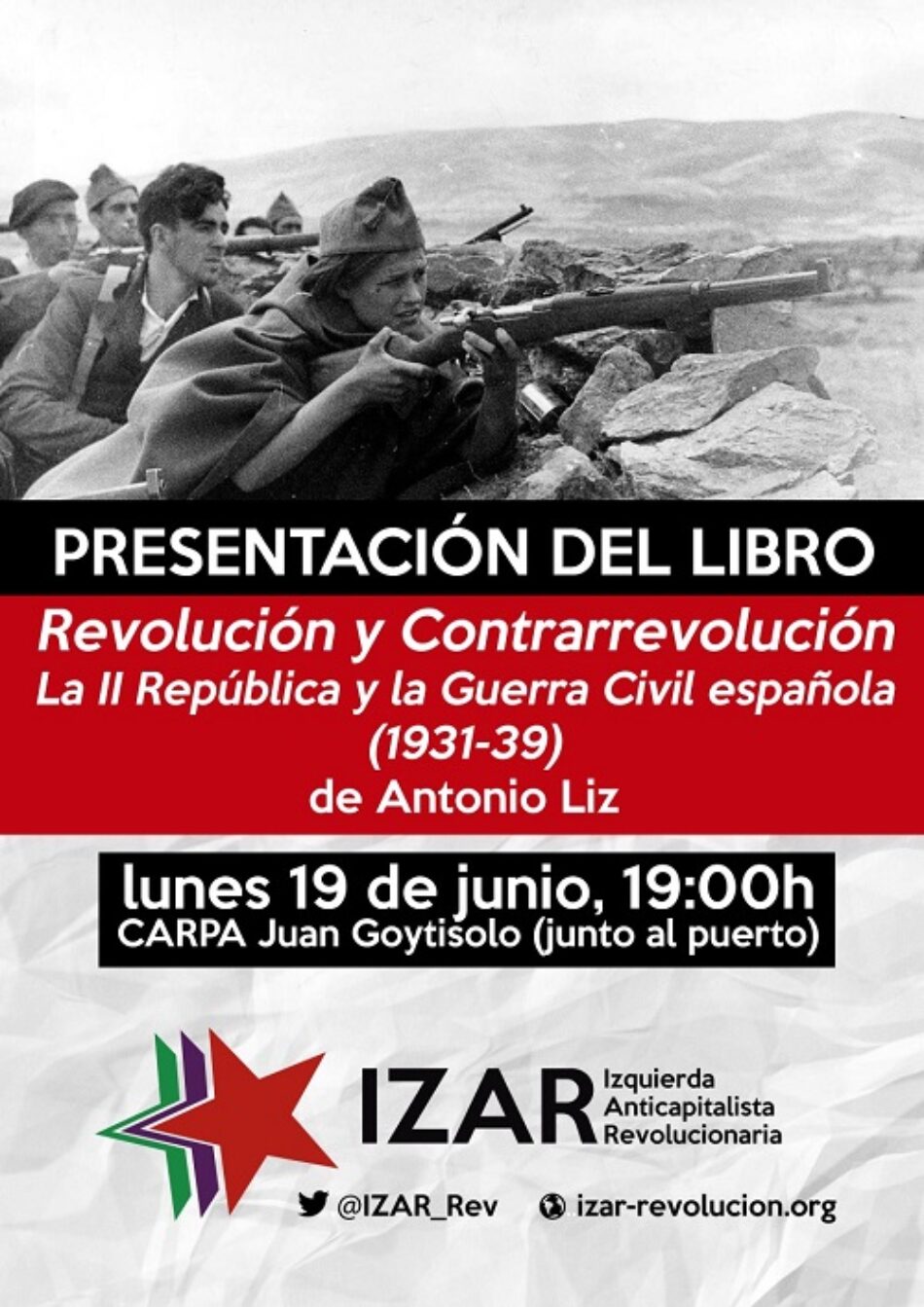 IZAR Almería presenta libro sobre la 2ª República y la guerra civil del historiador Antonio Liz