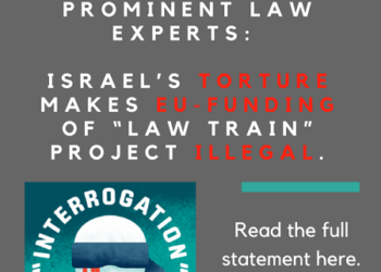 Expertos legales confirman que el historial torturador de Israel hace ilegal la financiación europea del proyecto “LAW TRAIN”