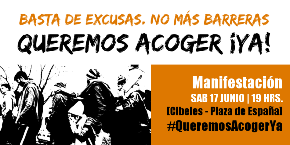 Más de cien organizaciones convocan la manifestación #QueremosAcogerYa !