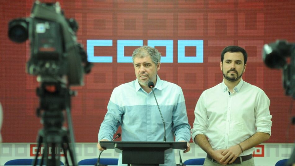 Garzón y Sordo coinciden en que hay que “reforzar la colaboración entre IU y CC.OO” para enfrentarse a las políticas neoliberales “que van en contra de la clase trabajadora”