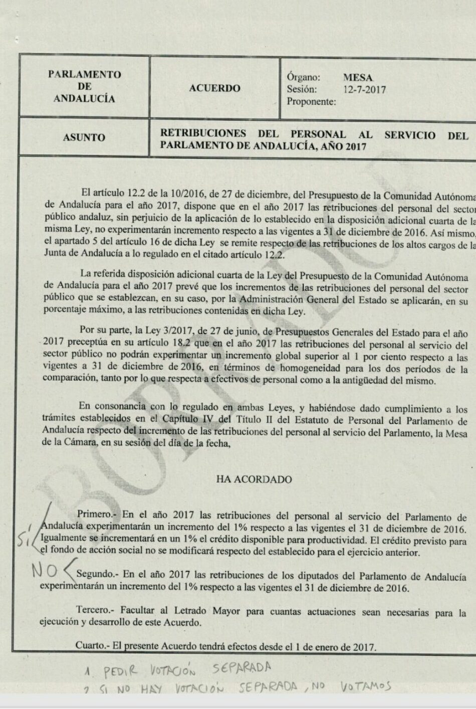 PSOE, PP y Ciudadanos acuerdan subirse el sueldo en el Parlamento andaluz y rechazan poner fin a los sobresueldos en vacaciones