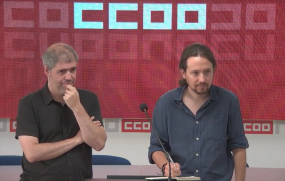 CCOO y Podemos se reúnen para analizar la actualidad política y económica (vídeo en directo)