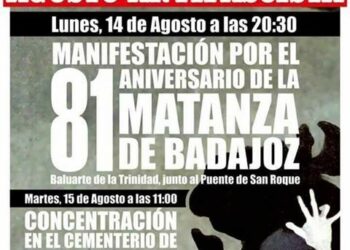 Manifestación por el aniversario de la matanza de Badajoz: 14 de agosto