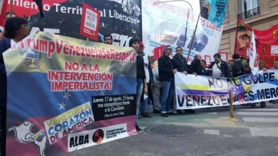 Grupos argentinos realizan movilización en apoyo a Venezuela