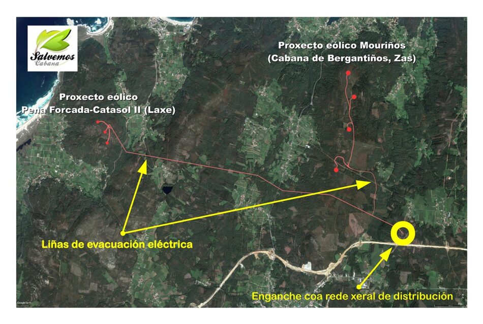 Salvemos Cabana presenta alegaciones a la línea de evacuación eléctrica del proyecto eólico Mouriños
