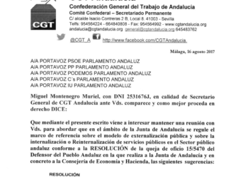 CGT reclama a los partidos politicos las medidas propuestas por el Defensor del Pueblo