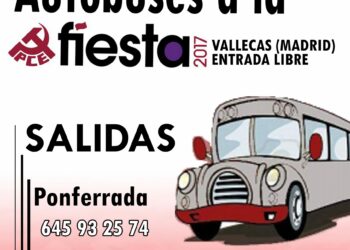 El PCE de León fleta autobuses para la fiesta del PCE en Madrid