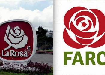 Las galletas la Rosa y el logotipo de las FARC