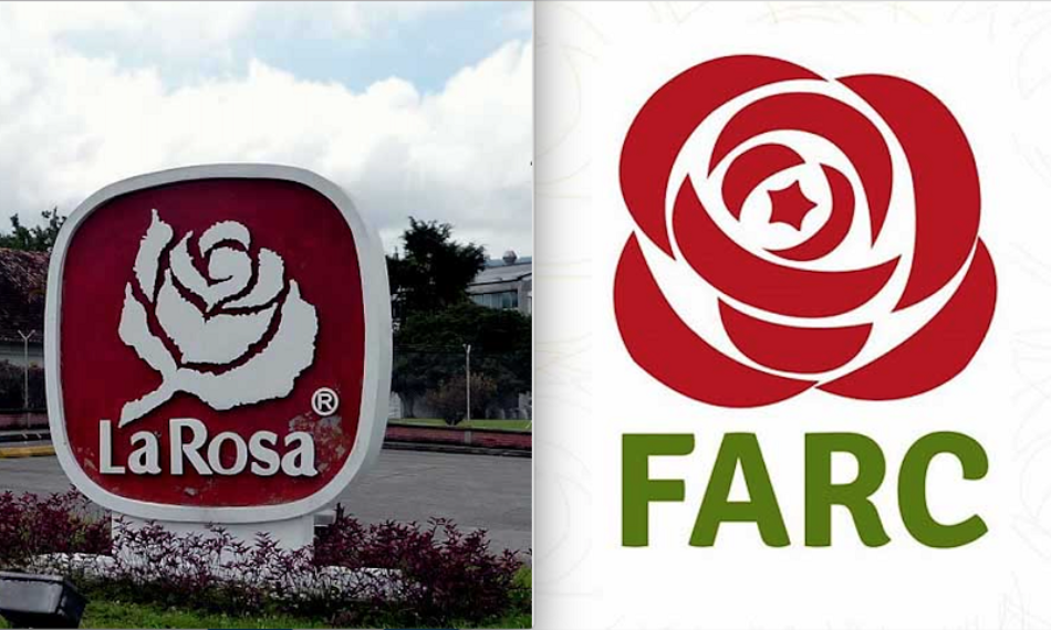 Las galletas la Rosa y el logotipo de las FARC
