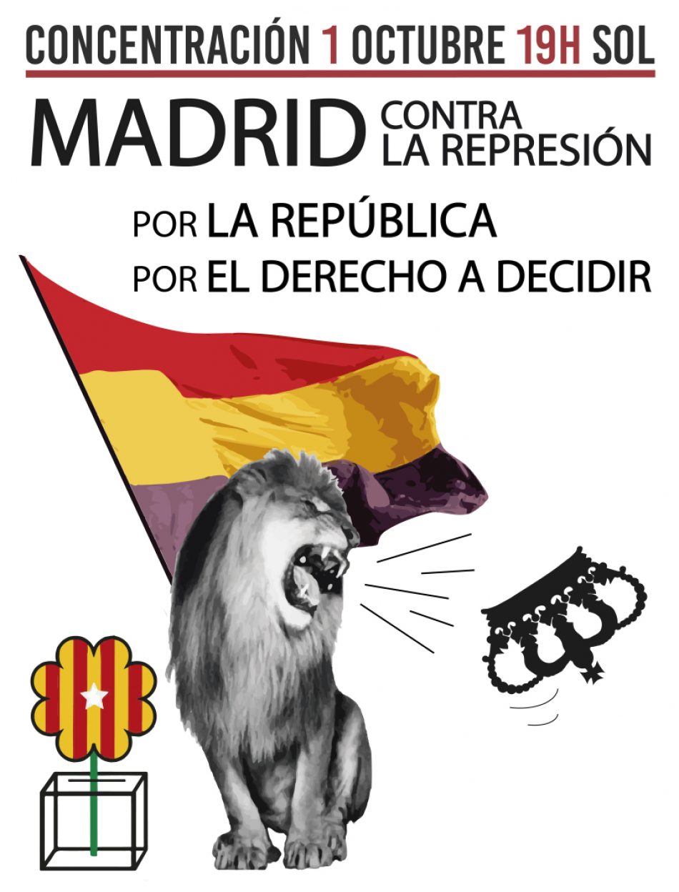 La Coordinadora 25S convoca una concentración contra la represión, por la República y por el derecho a decidir el 1 de octubre