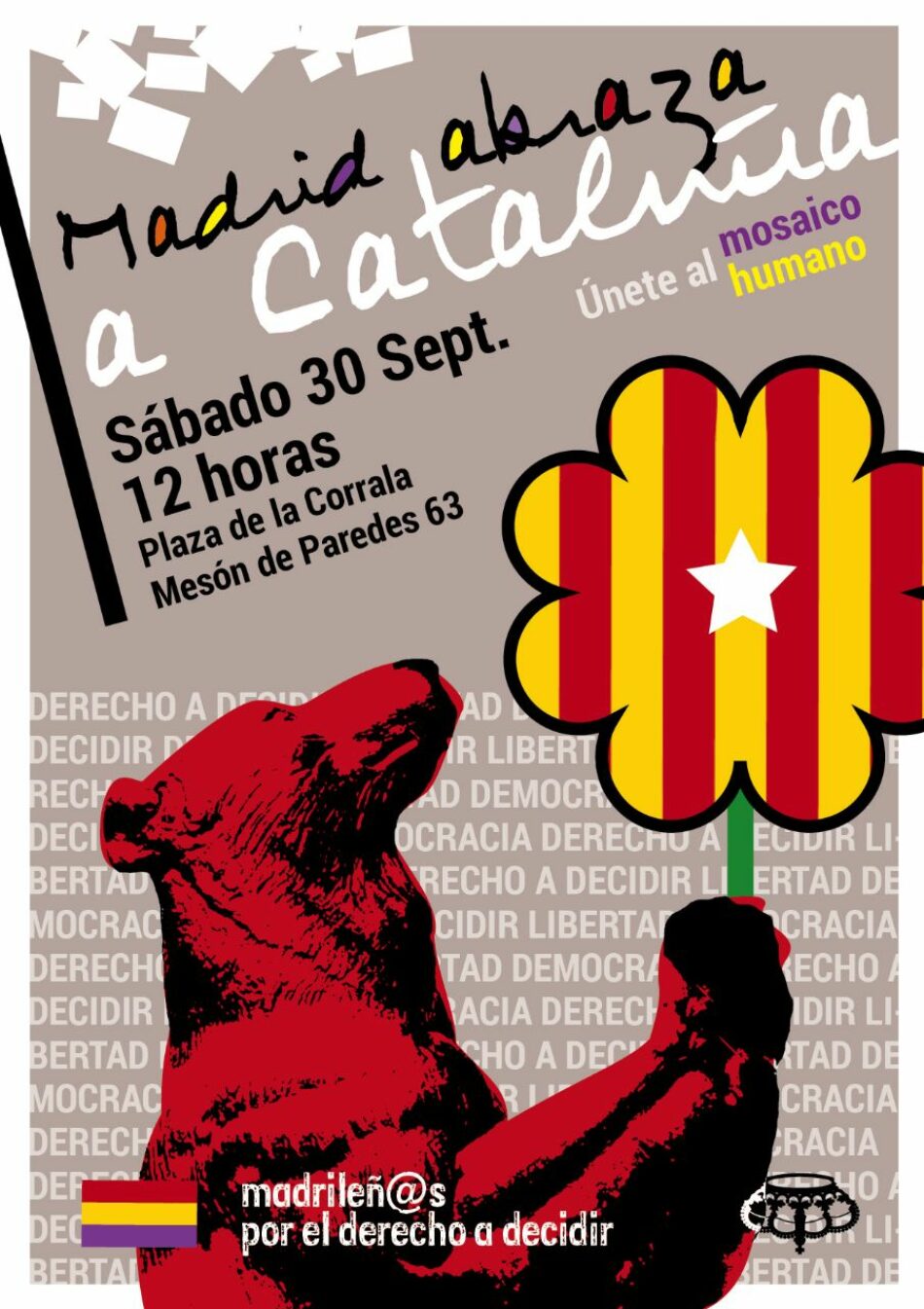 Acto: «Madrid abraza a Cataluña. Únete al mosaico humano»
