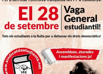 El Sindicato de Estudiantes llama a la huelga el 28-S ante la amenaza de la Físcalía de menores