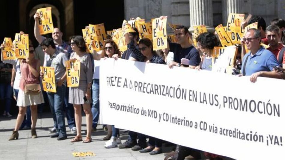 Los profesores ayudantes e interinos denuncian los “servicios máximos” impuestos por la Junta y califican de “papel mojado” las promesas de la US