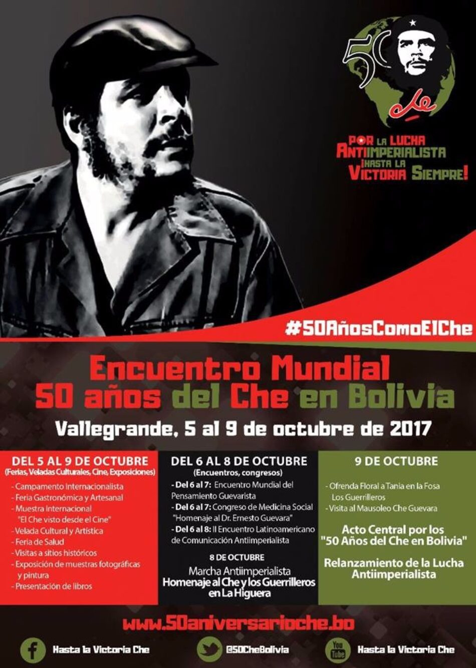 Bolivia: Todo listo para el gran homenaje al Comandante Ernesto Guevara a 50 años de su asesinato