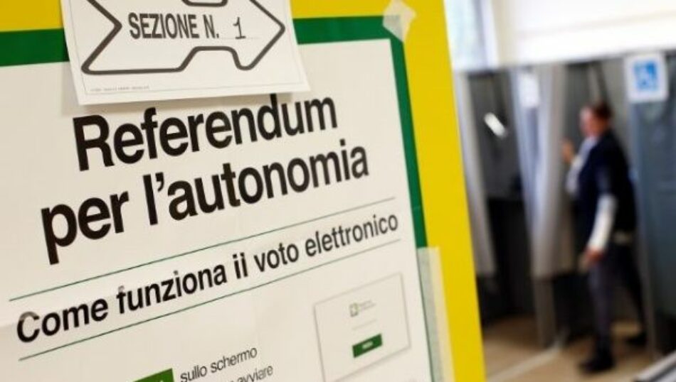 Autonomistas italianos ganan referéndum en Lombardía y Véneto