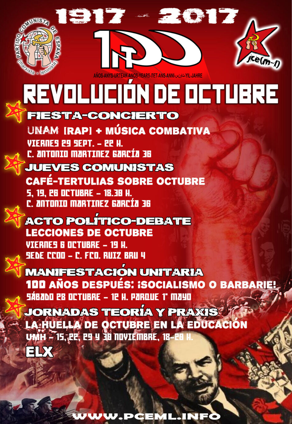 Actos y manifestación por el Centenario de la Revolución de Octubre