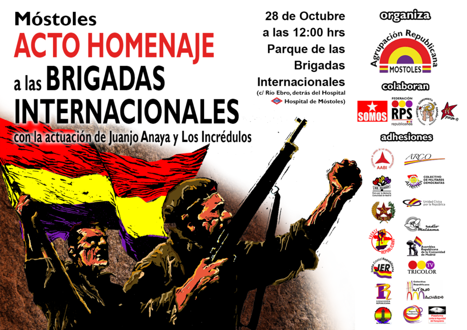 La Agrupación Republicana de Móstoles homenajeará a las Brigadas Internacionales