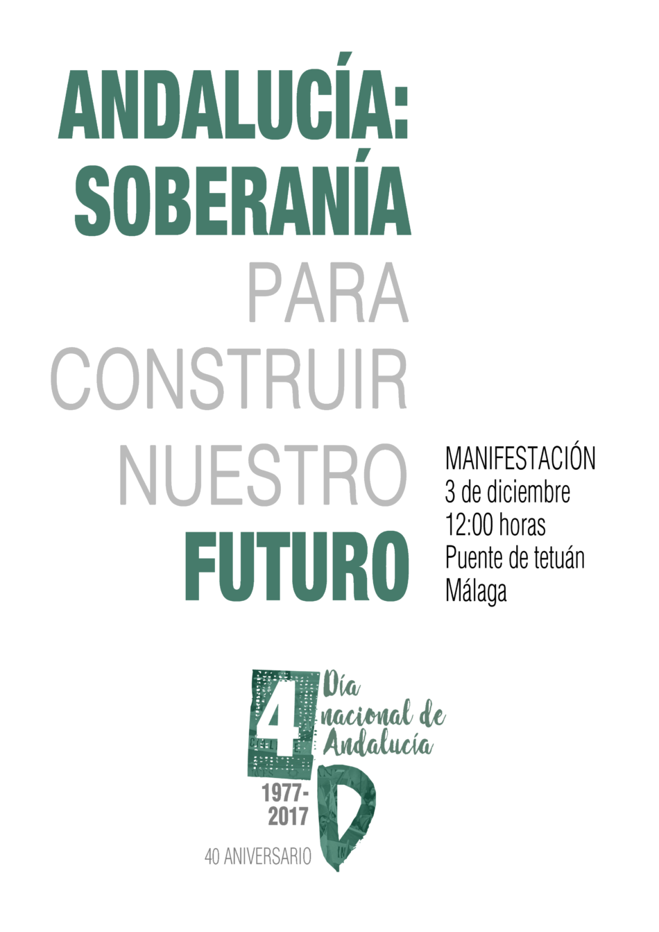 La ‘Plataforma 4D’ llama a salir el próximo 3 de diciembre “por una Andalucía soberana”