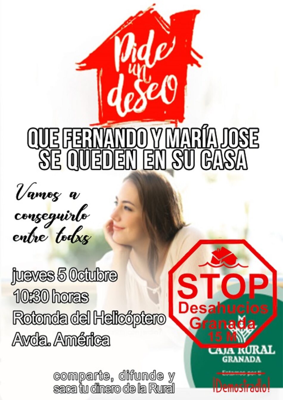 Caja Rural Granada va a echar de su casa a la familia de Fernando y María José y sus tres hijos el próximo 9 de octubre