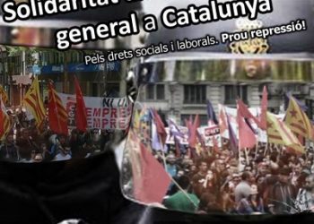 CGT, Intersindical, CNT i COS convoquen una concentració a València en solidaritat amb la Vaga General de Catalunya