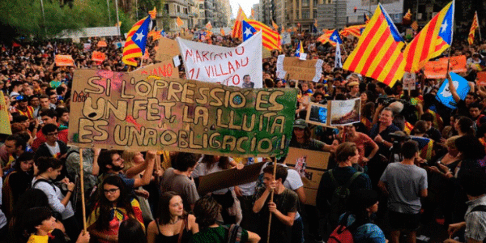 Llamamiento a la juventud de Catalunya «¡Contra la represión franquista! ¡Contra el 155! ¡Todos a la lucha y a la movilización en las calles!»