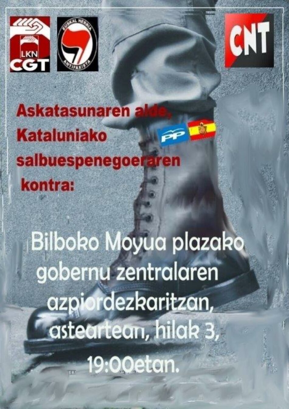 Concentración en solidaridad con el pueblo de Catalunya: Plaza Moyua, 3 de Octubre