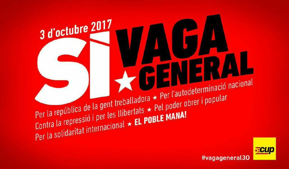 Anna Gabriel: «la huelga general del martes 3 de octubre se tiene que convertir en embrión del empoderamiento popular”