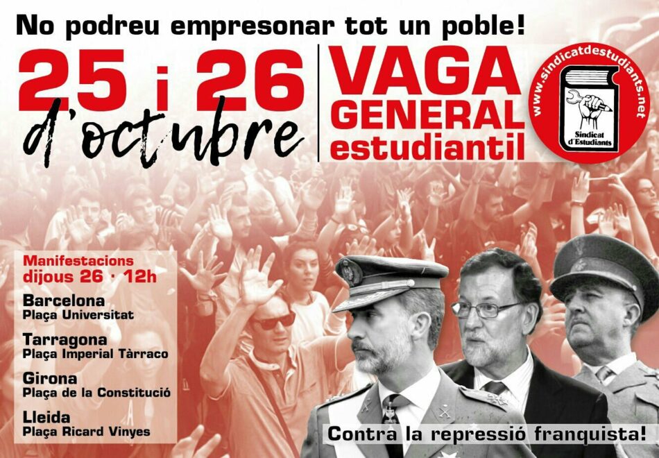 25 i 26 d’Octubre: vaga general estudiantil contra la repressió franquista i el 155