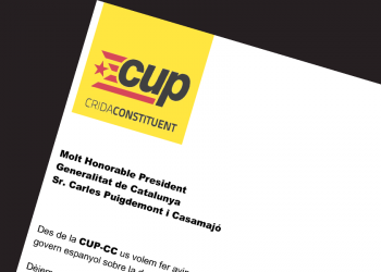Catalunya: carta de la CUP a Puigdemont para exigirle que proclame ya la República Catalana
