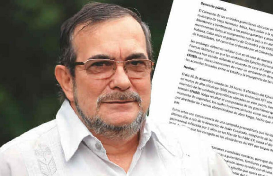 Colombia: Carta de Timochenko a la Fiscal de la Corte Penal Internacional informando sobre el incumplimiento de los acuerdos