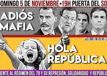 Manifestación «frente al régimen del 78 y su represión, solidaridad y república​» mañana domingo
